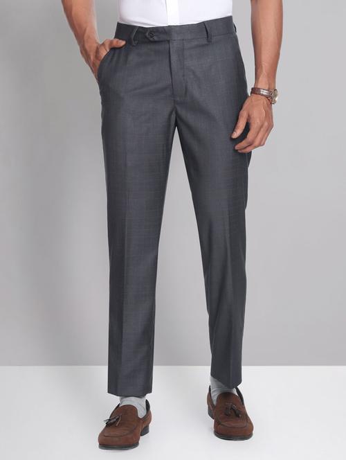 checks terry rayon flat front formal trousers  - 19474618 -  Standard Image - 0