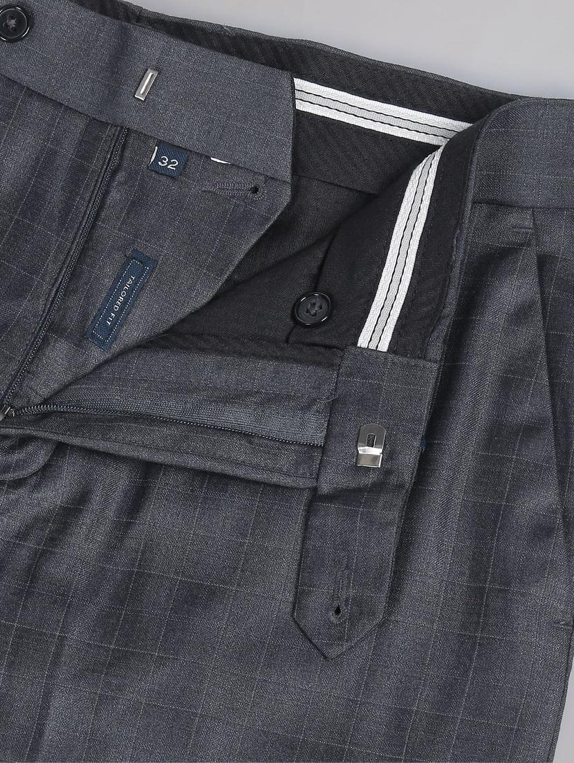 checks terry rayon flat front formal trousers - 19474618 - Standard Image - 5