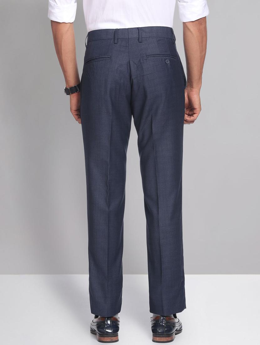 checks terry rayon flat front formal trousers - 19474619 - Standard Image - 3
