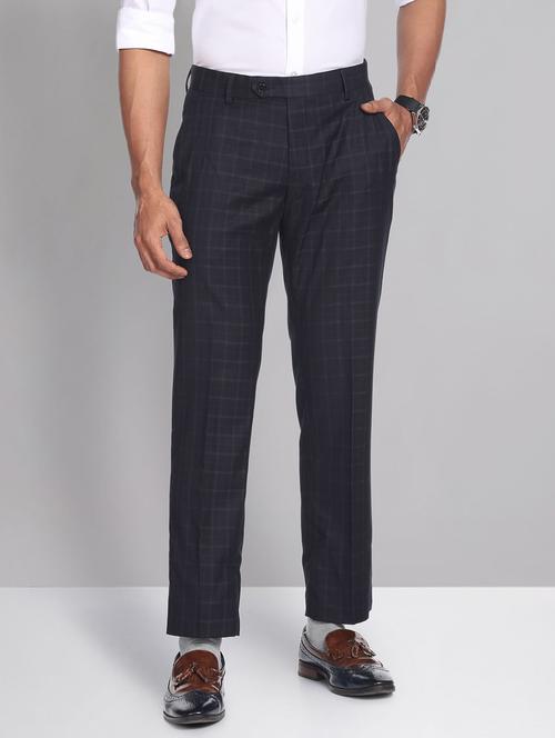 checks terry rayon flat front formal trousers  - 19474621 -  Standard Image - 0