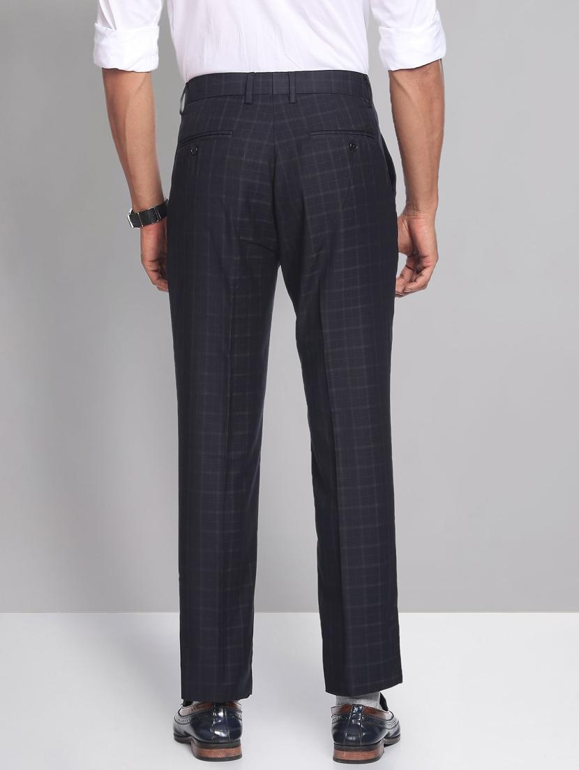 checks terry rayon flat front formal trousers - 19474621 - Standard Image - 3