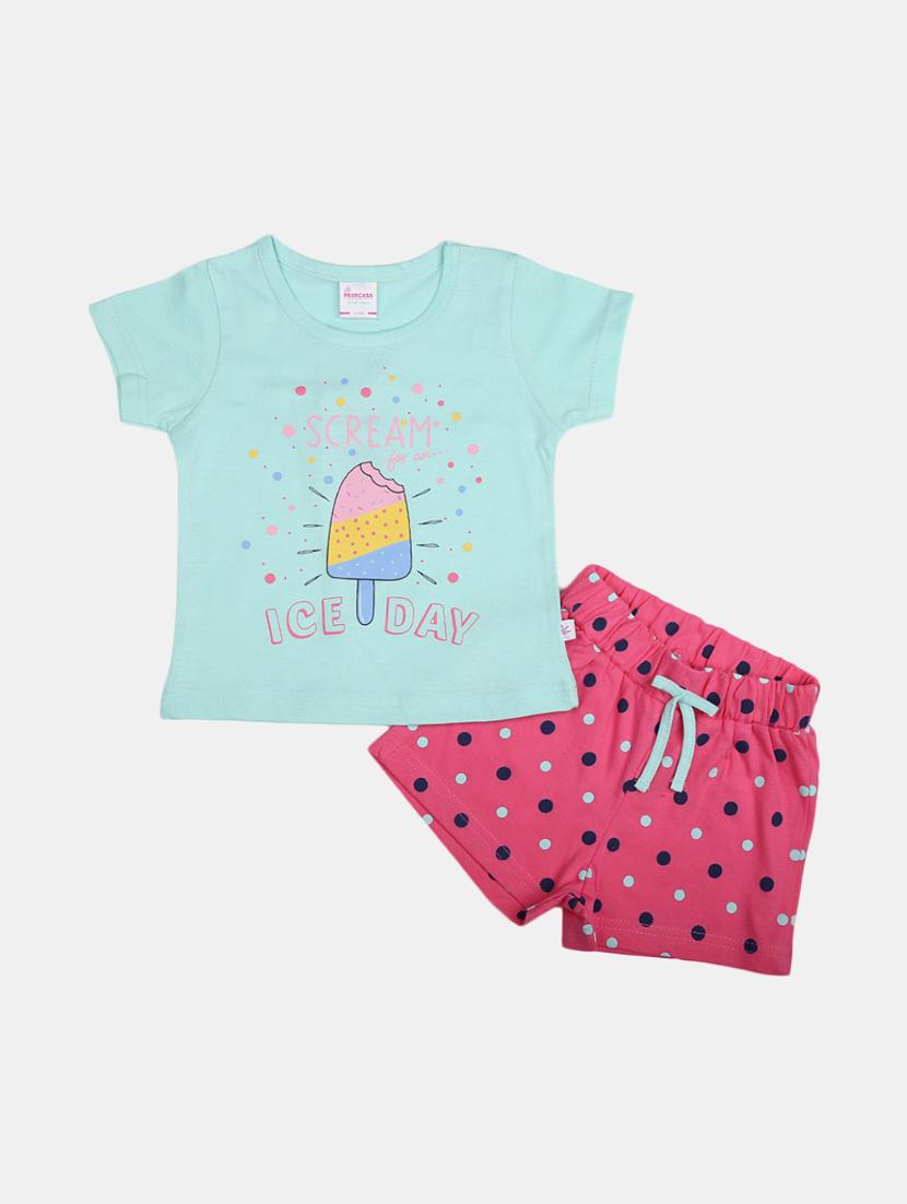 girls printed t-shirt and shorts set - 19474665 - Zoom Image - 0