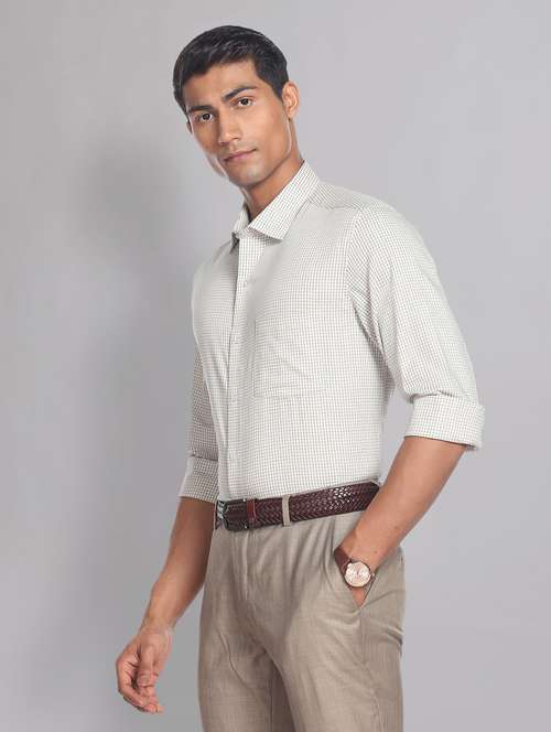 mens checks formal shirt - 19474946 - Standard Image - 0