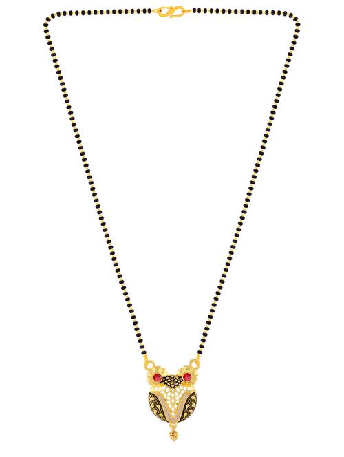 traditional gold plated round pendant mangalsutra for women - 19474983 - Standard Image - 0