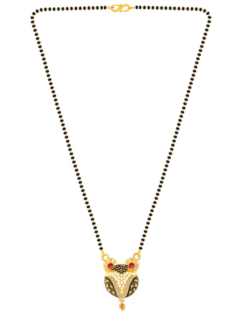 traditional gold plated round pendant mangalsutra for women - 19474983 - Zoom Image - 0