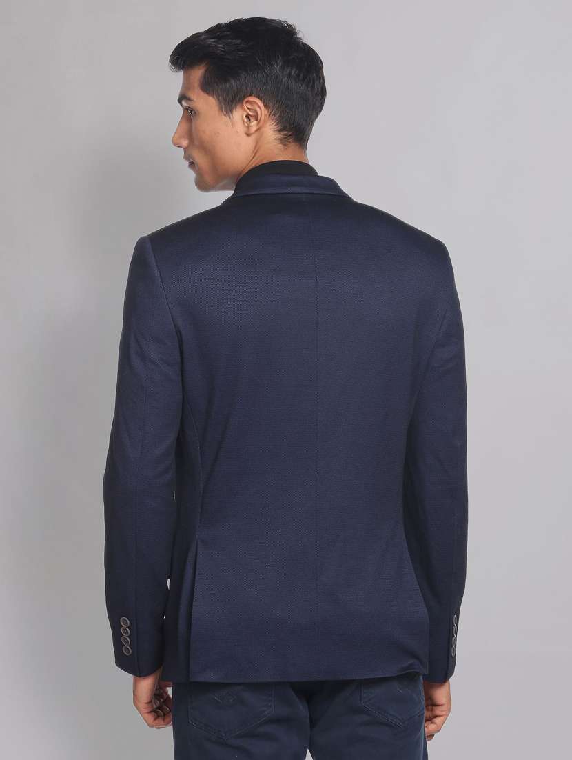 self design terry rayon formal blazer - 19475040 -  Standard Image - 3