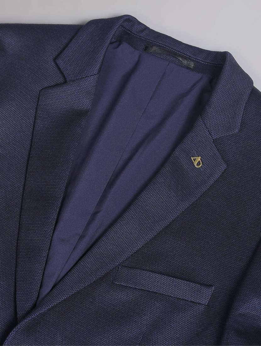 self design terry rayon formal blazer - 19475040 -  Standard Image - 5