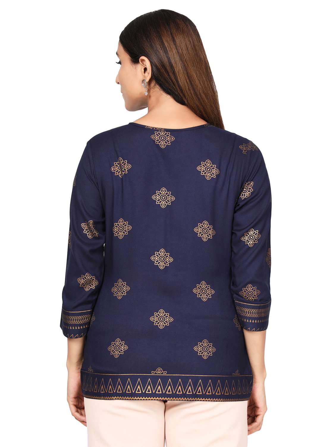 key hole neck a-line tunic - 19475217 -  Standard Image - 3