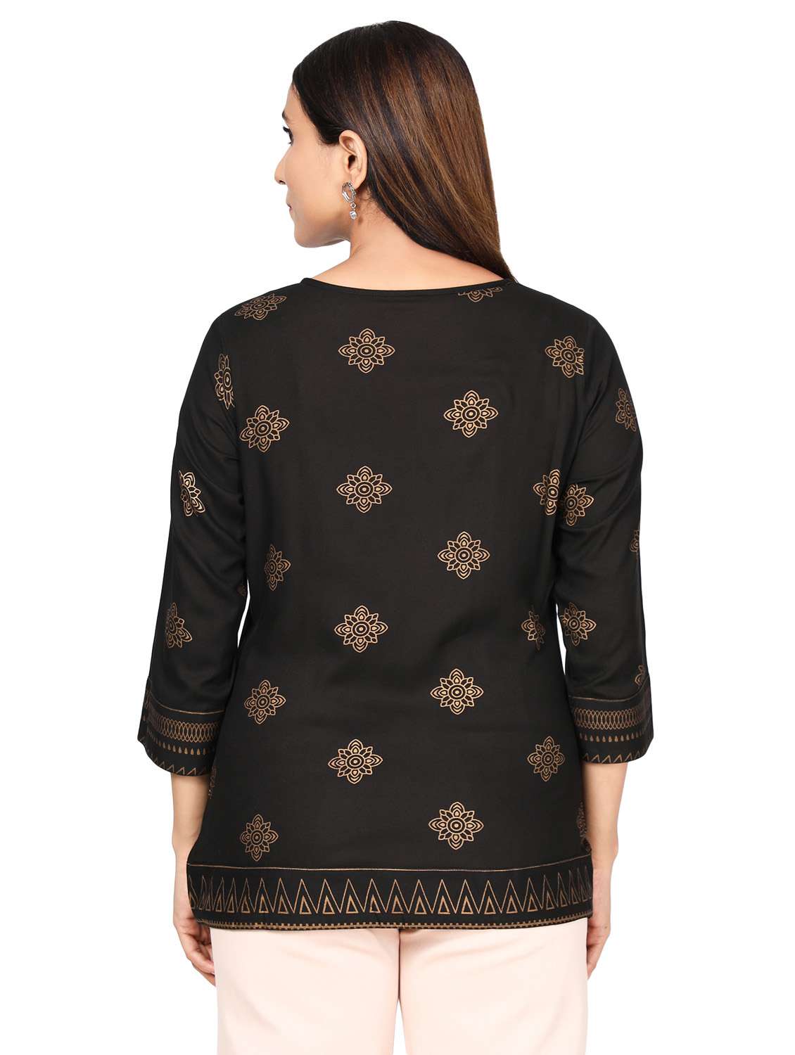 Key Hole Neck A-line Tunic - 19475218 -  Standard Image - 3