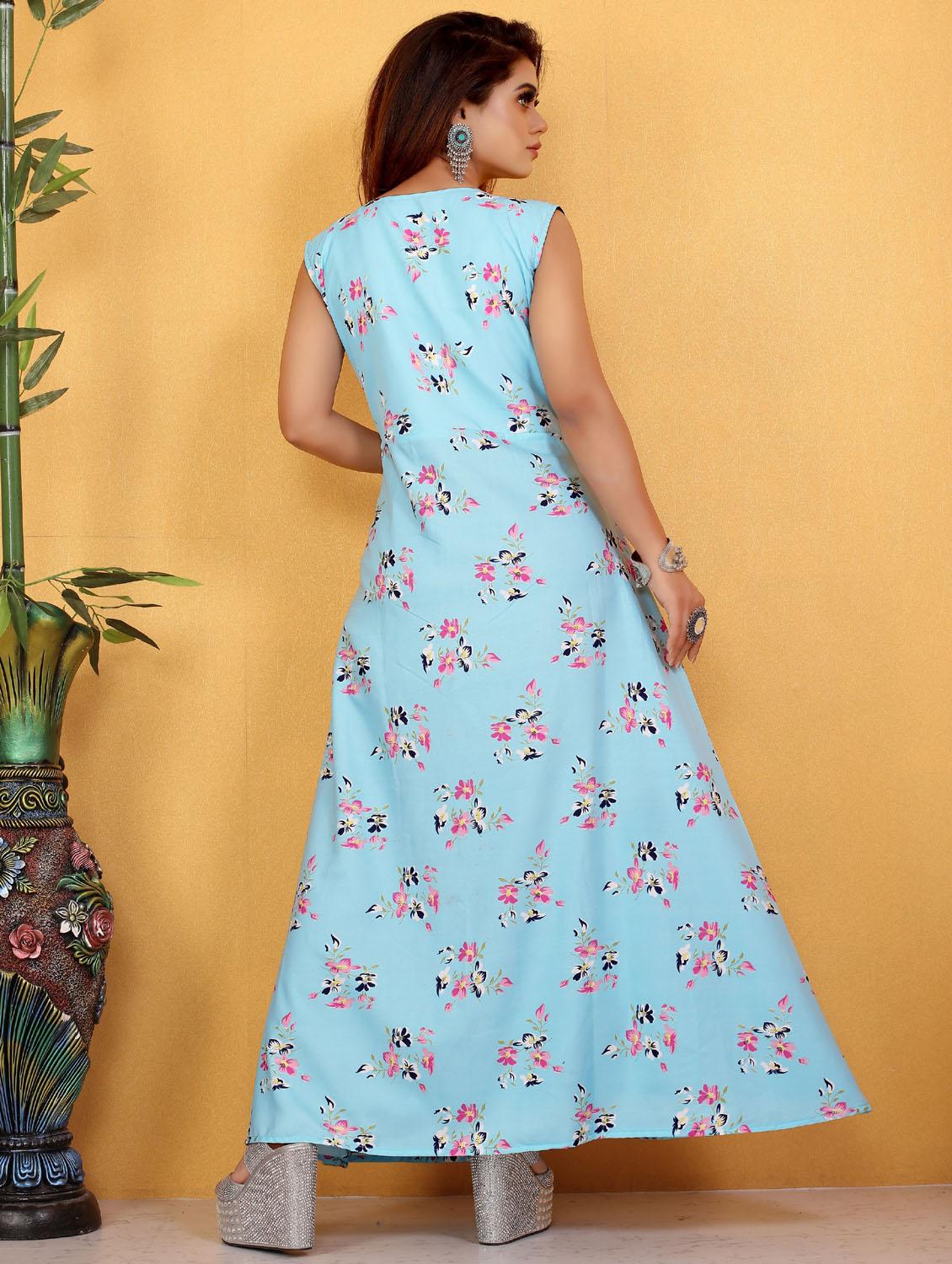 printed crepe long kurti gown - 19475421 - Standard Image - 3