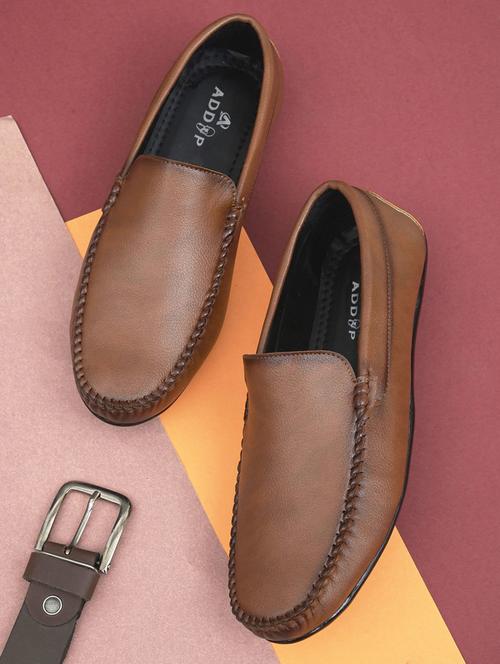 tan patent leather slip on loafers - 19481091 -  Standard Image - 0