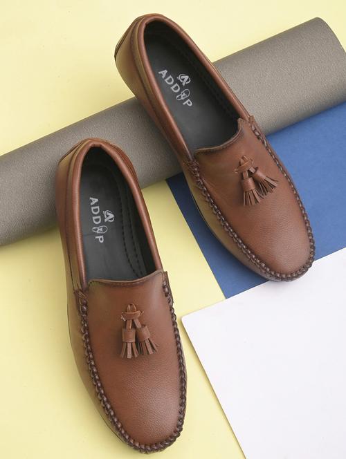 tan patent leather slip on loafers - 19481100 -  Standard Image - 0