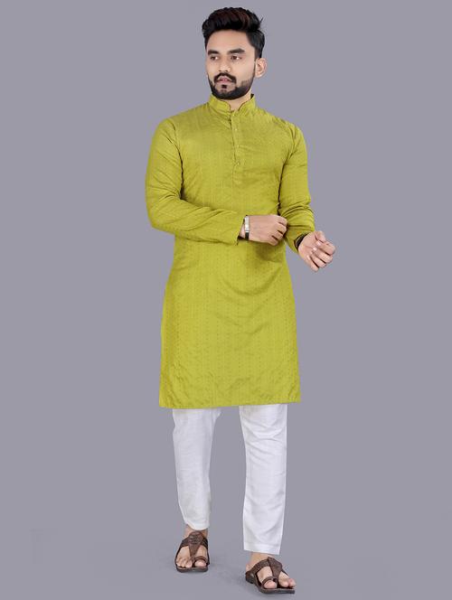 green self design kurta - 19481108 - Standard Image - 0
