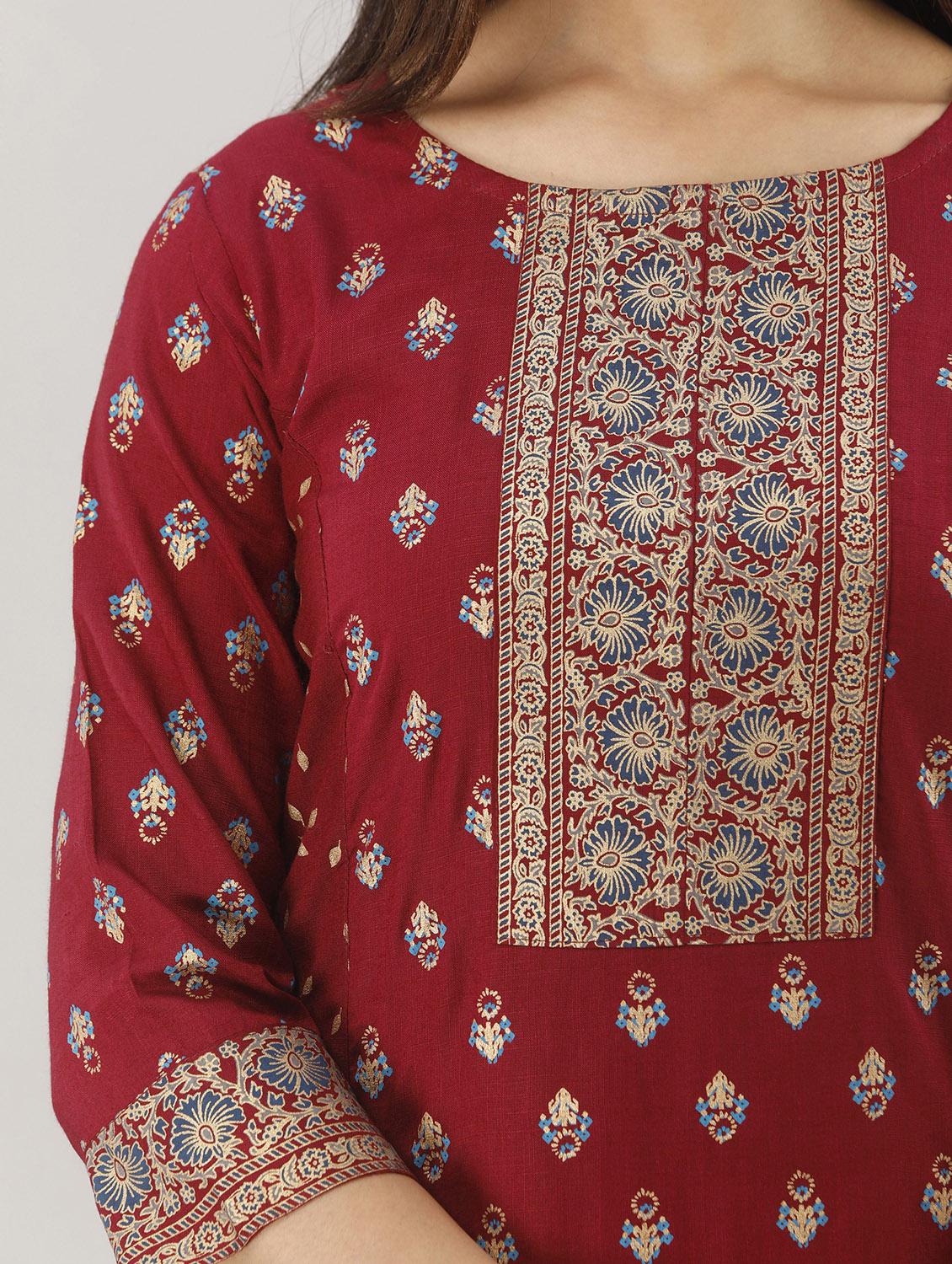 women printed kurta with palazzo set - 19481696 - Standard Image - 5