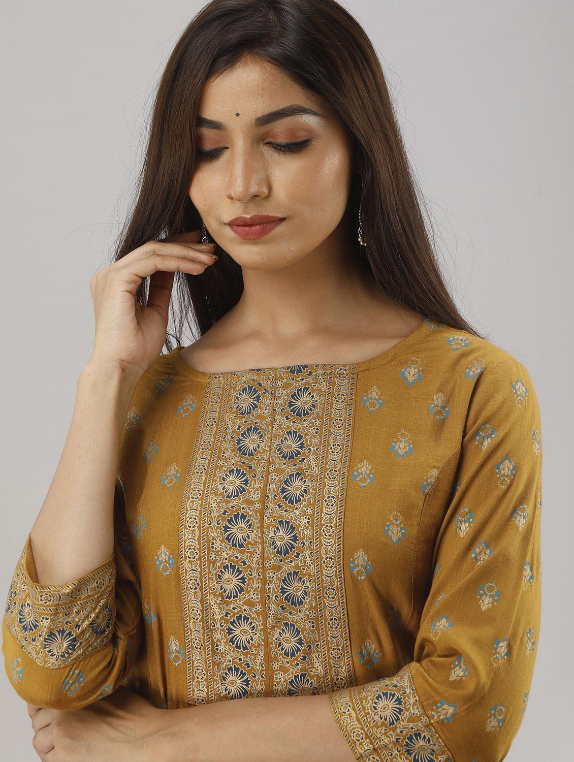women printed kurta with palazzo set - 19481702 - Standard Image - 5