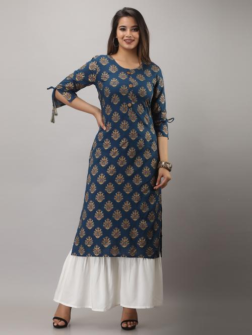 round neck kurta sharara set - 19481801 -  Standard Image - 0