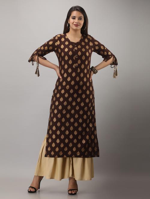 round neck kurta sharara set - 19481808 - Standard Image - 0