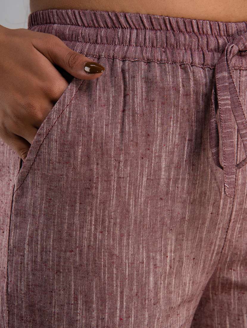 women drawstring waist solid palazzo - 19481990 - Standard Image - 3
