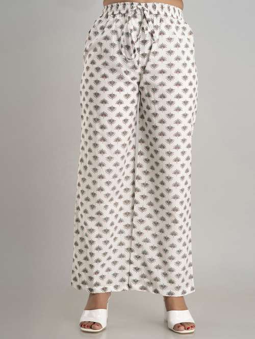 women drawstring waist printed palazzo - 19482006 -  Standard Image - 0