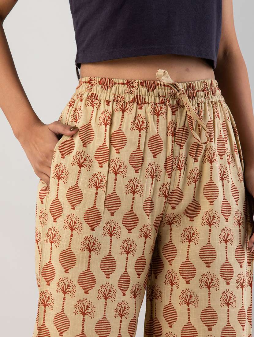 women drawstring waist printed palazzo - 19482073 - Standard Image - 3