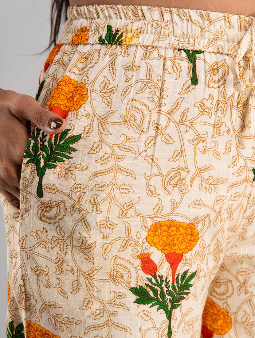 women drawstring waist printed palazzo - 19482082 - Standard Image - 3