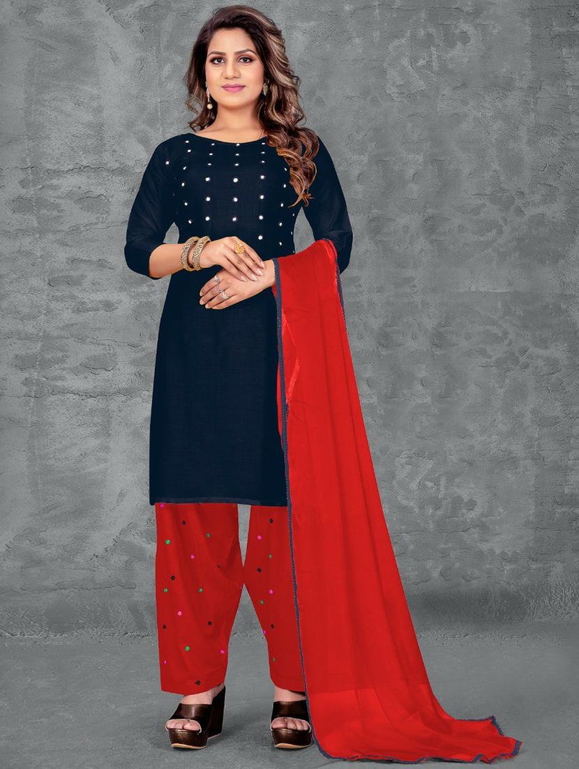 self design kurta salwar set - 19482612 - Zoom Image - 0