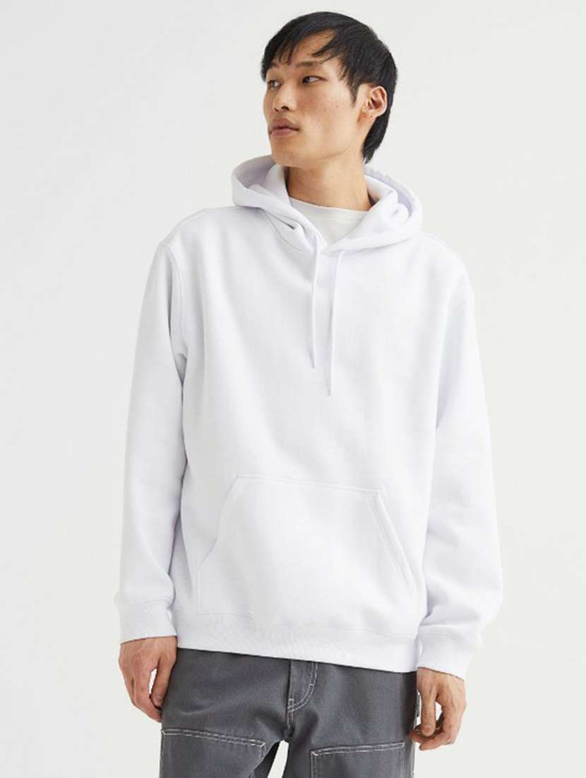 white hooded cotton blend regular sweatshirt - 19482636 - Zoom Image - 0