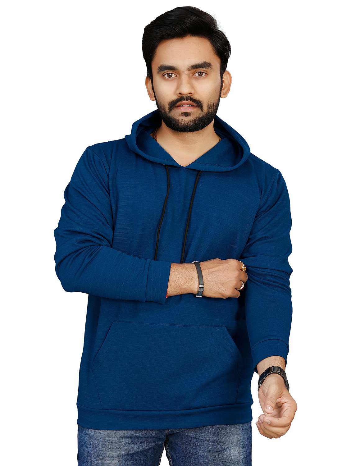blue hooded cotton blend regular sweatshirt - 19482640 - Zoom Image - 0
