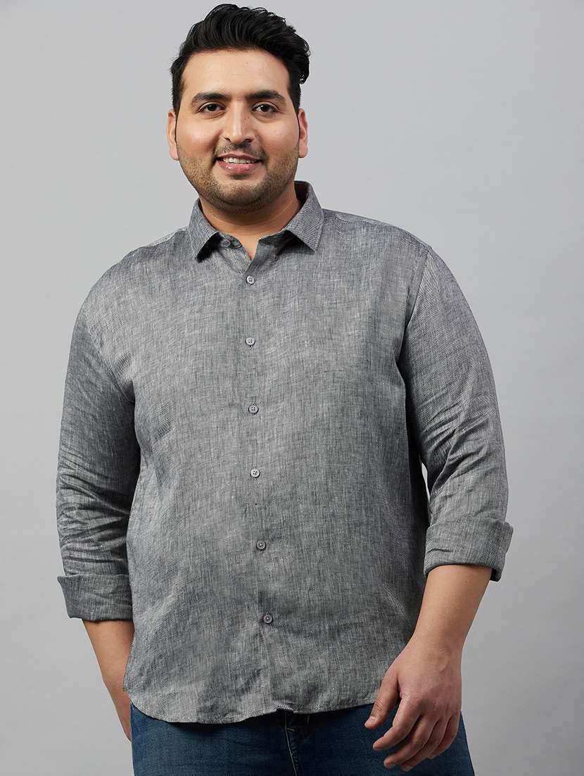 mens self design casual shirt