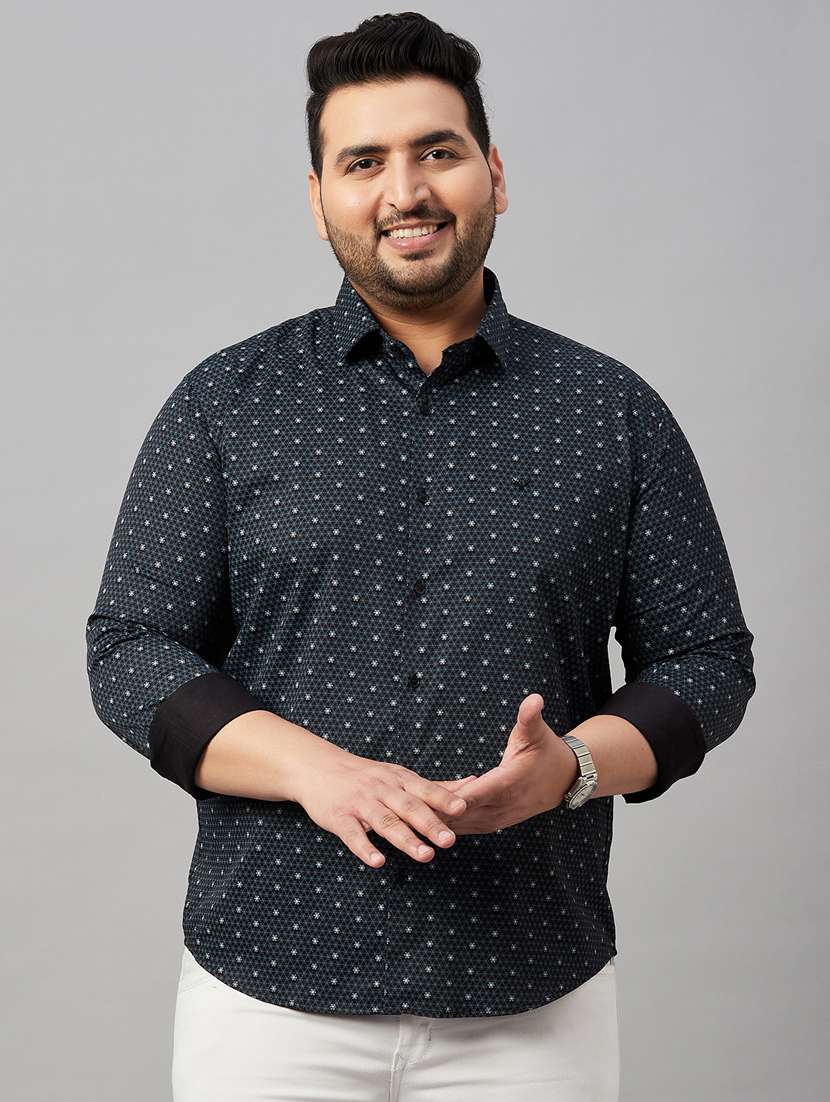 mens micro print casual shirt