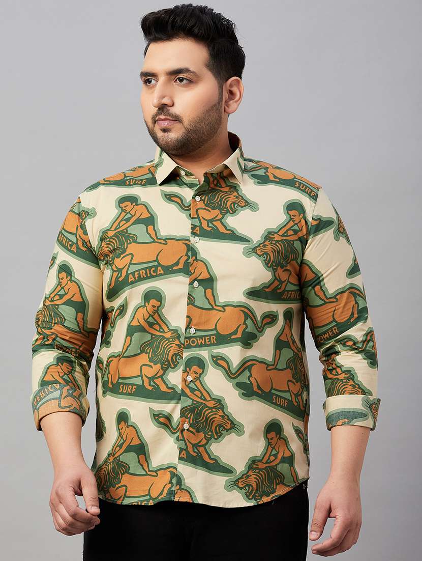 mens animal print casual shirt