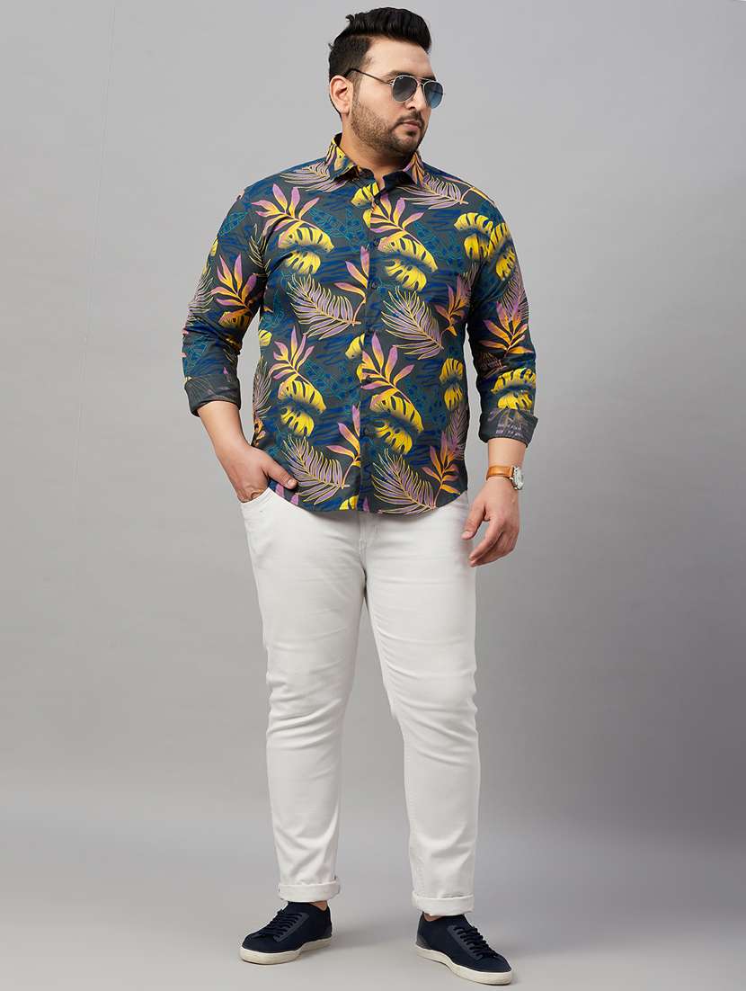 mens leaf print casual shirt - 19482964 -  Standard Image - 5