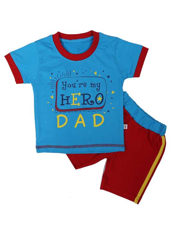 boys printed shorts set