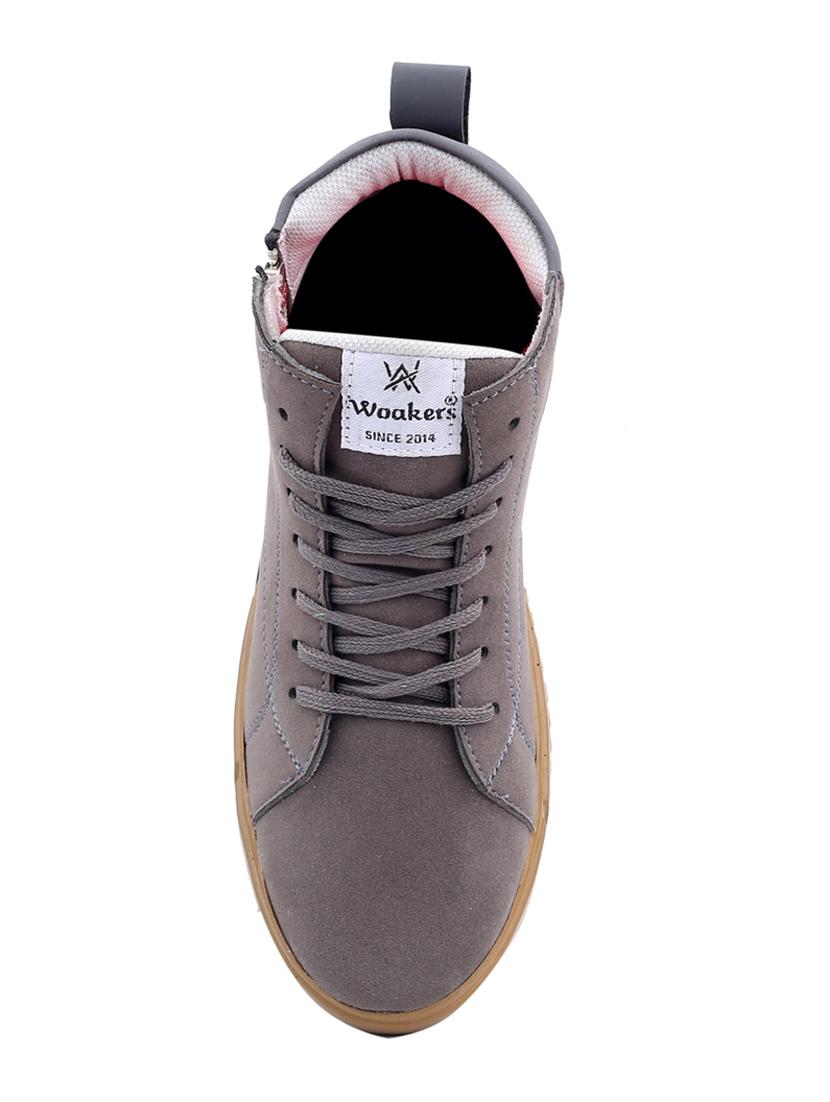 grey patent leather lace up sneakers - 19483478 - Standard Image - 3