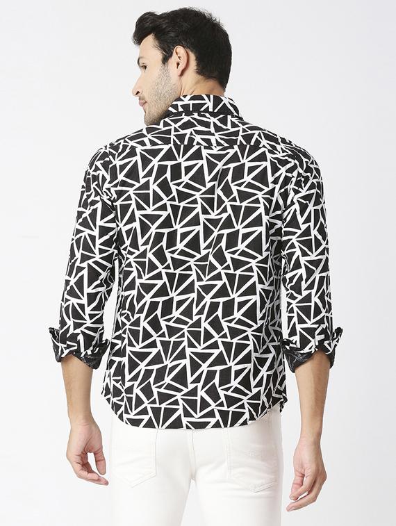 mens geometric casual shirt - 19483951 - Standard Image - 3