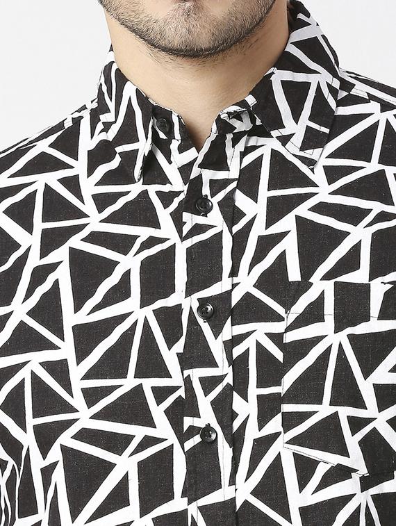 mens geometric casual shirt - 19483951 - Standard Image - 5