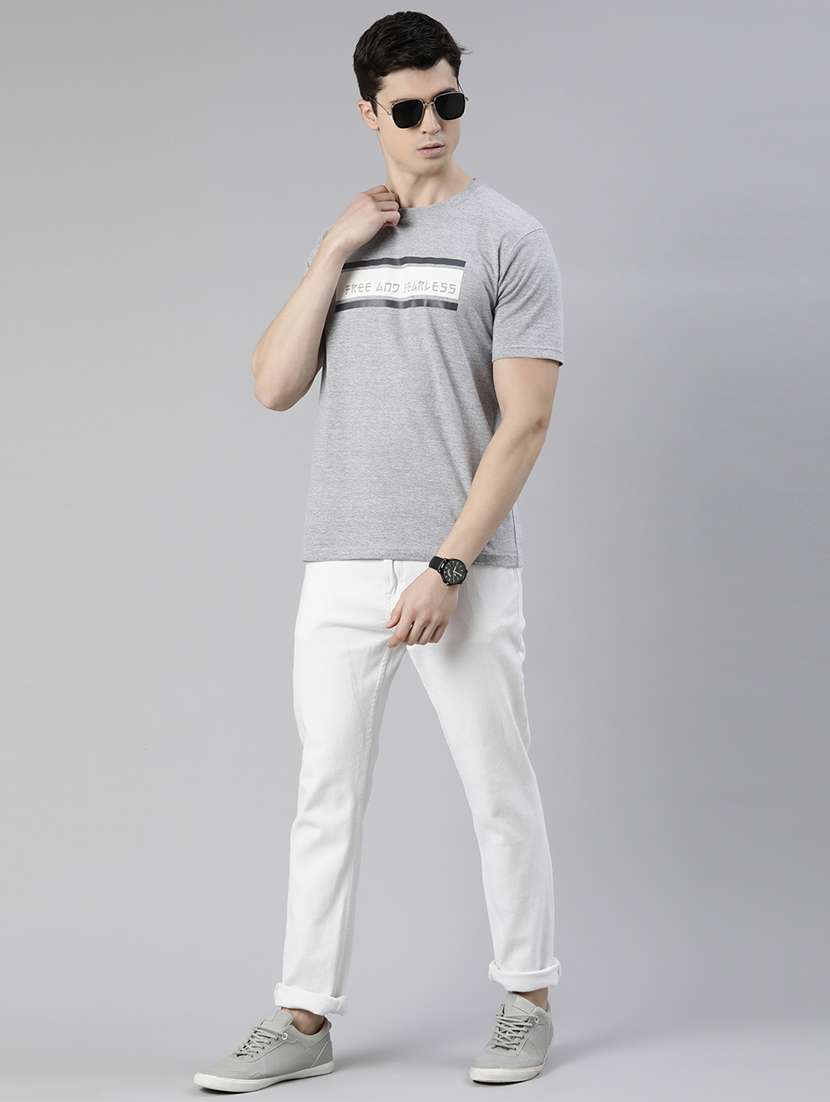 grey chest printed t-shirt - 19484109 -  Standard Image - 3