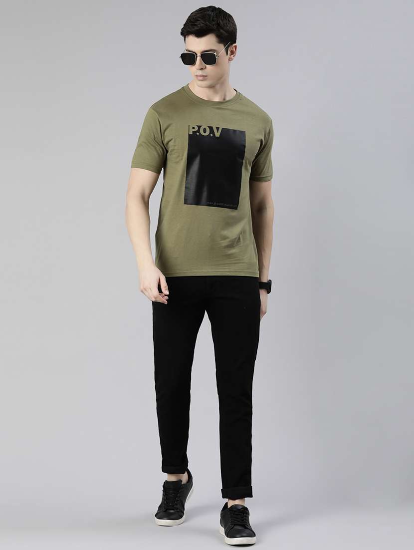 green chest printed t-shirt - 19484122 -  Standard Image - 3