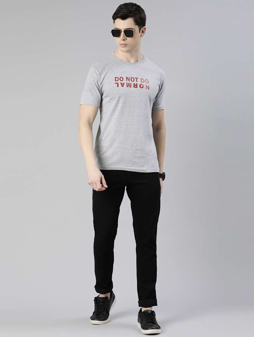 grey chest printed t-shirt - 19484131 -  Standard Image - 3