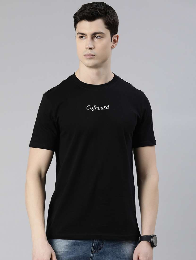 black chest printed t-shirt