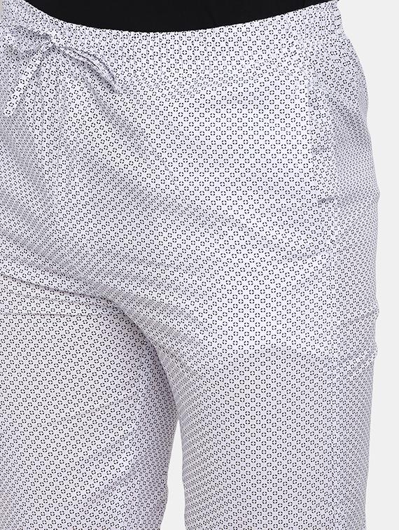 white printed cotton three - fourth - 19484761 - Standard Image - 5