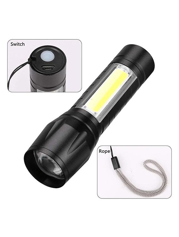 rsct white rechargeable led flashlight with cob light mini waterproof portable led cob flashlight - 19487293 - Zoom Image - 0
