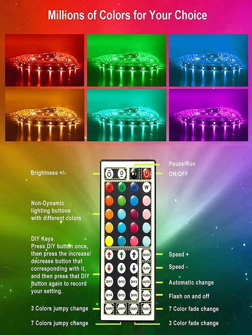 rsct plastic dimmable 12 v dc red, green and blue led strip light - 19487312 - Standard Image - 3