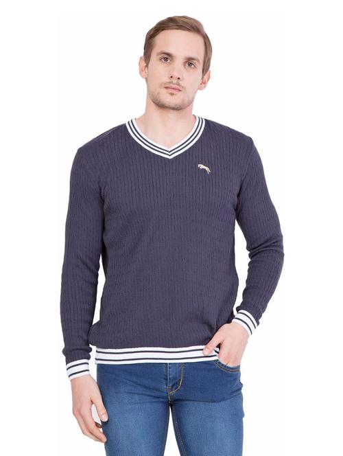 self design acrylic pullover - 19488500 - Standard Image - 0
