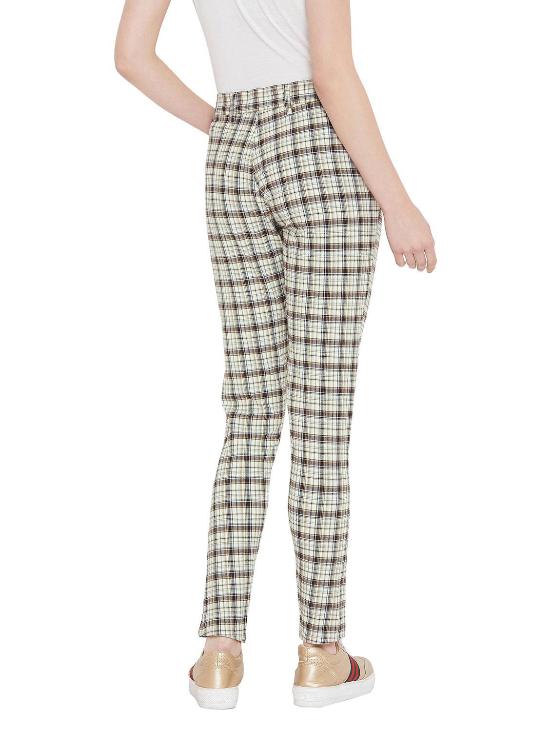 brown & grey cotton blend trousers - 19488634 - Standard Image - 3