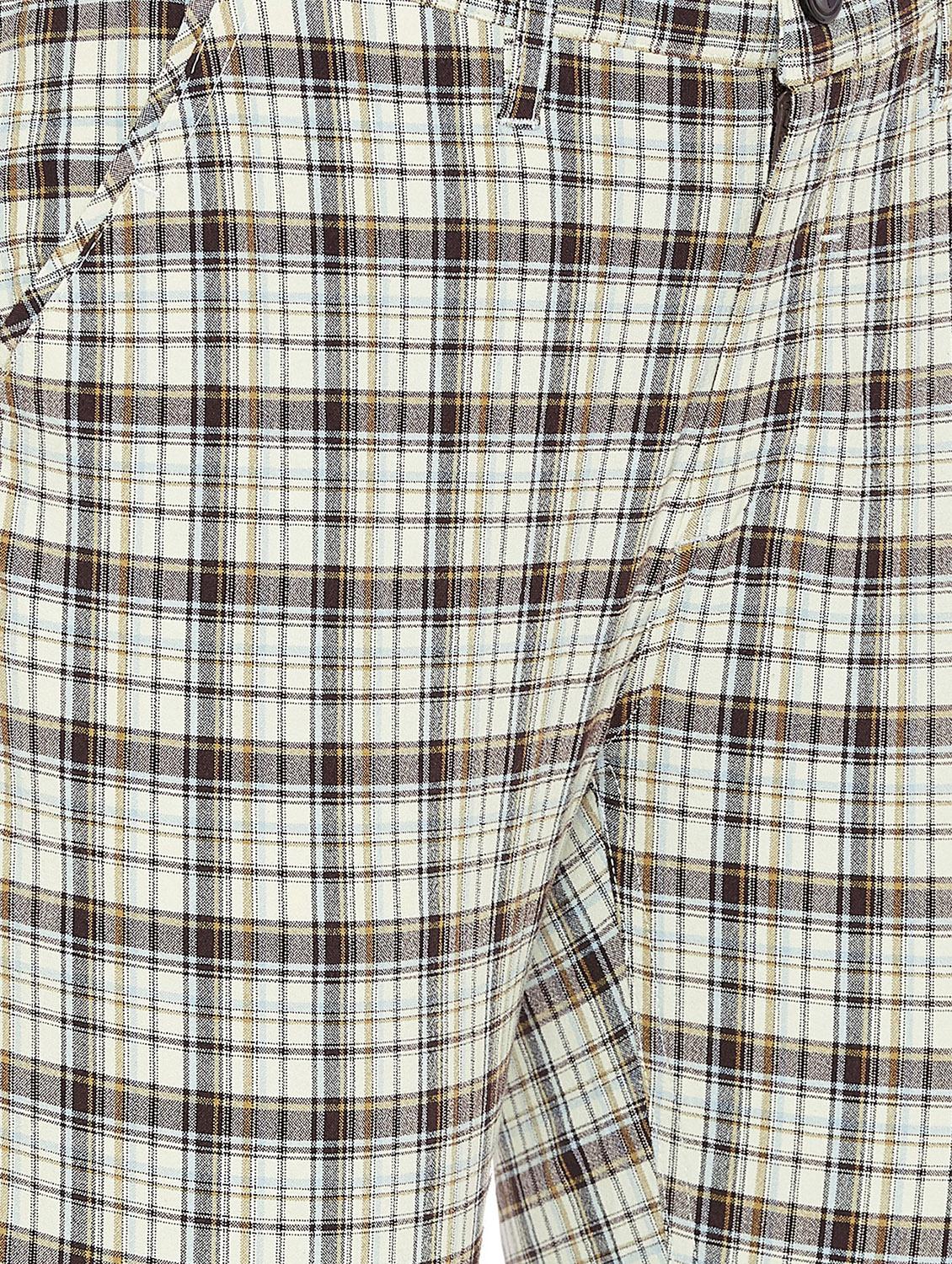 brown & grey cotton blend trousers - 19488634 - Standard Image - 5