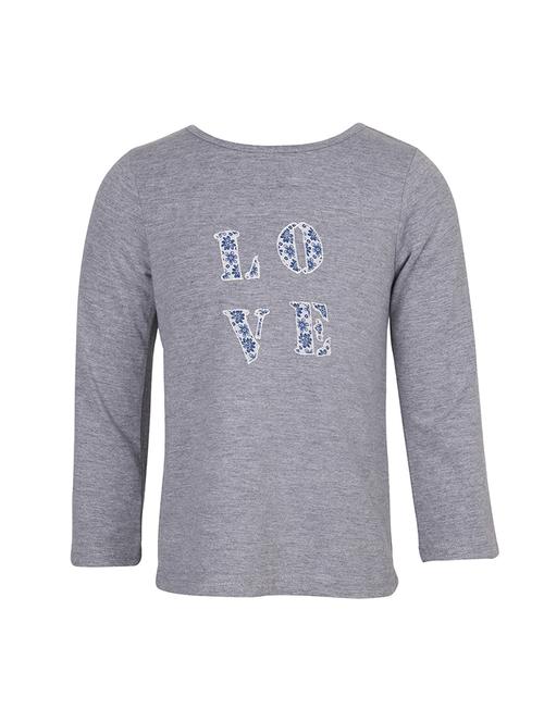grey cotton self designed regular tee - 19488899 - Standard Image - 0