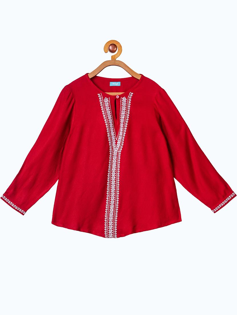 girls key hole neck top - 19488902 - Zoom Image - 0