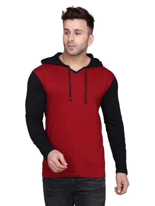 solids cotton hooded t-shirt - 19489191 - Standard Image - 0
