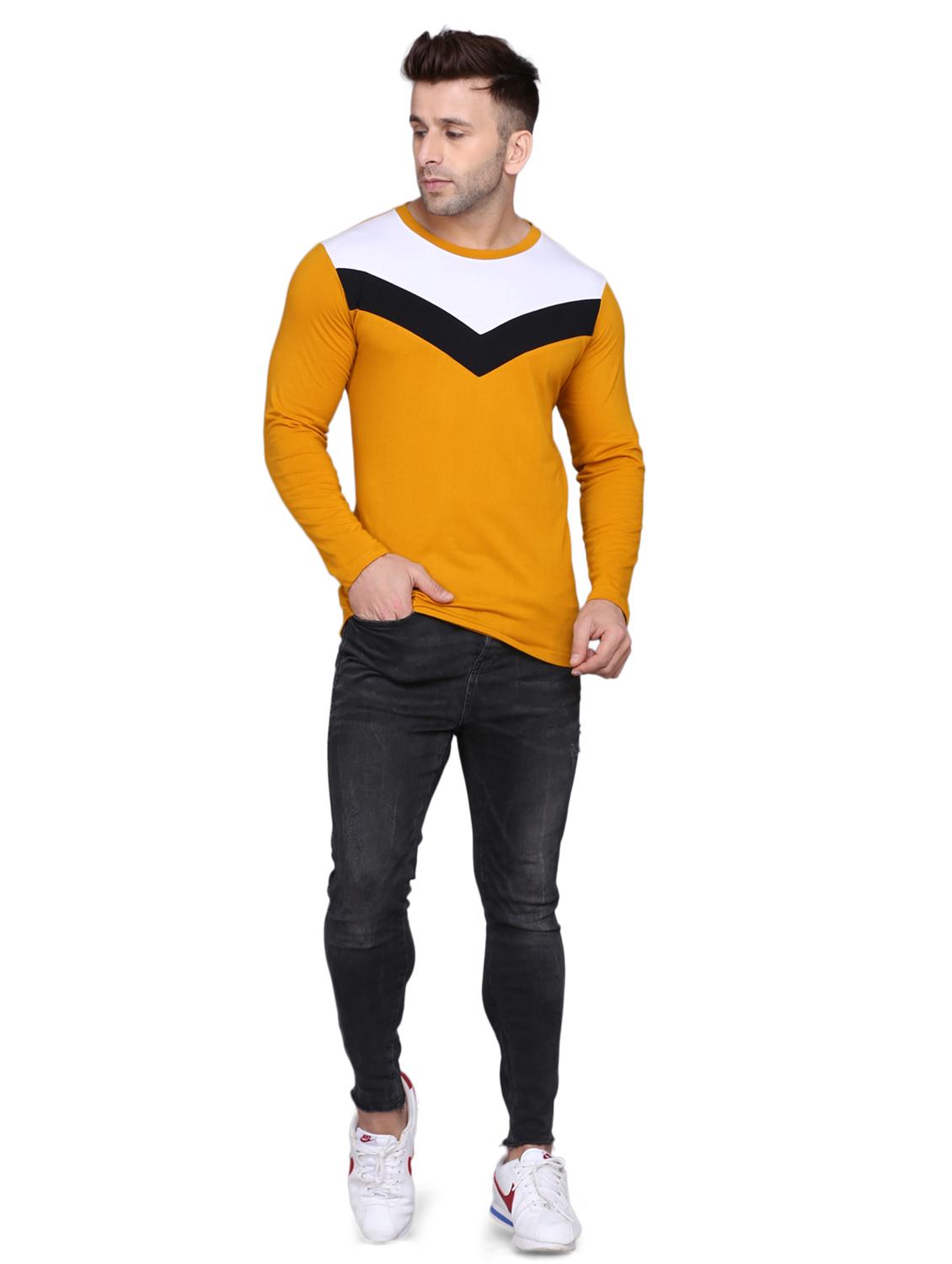 round neck color block regular t-shirt - 19489216 - Standard Image - 3
